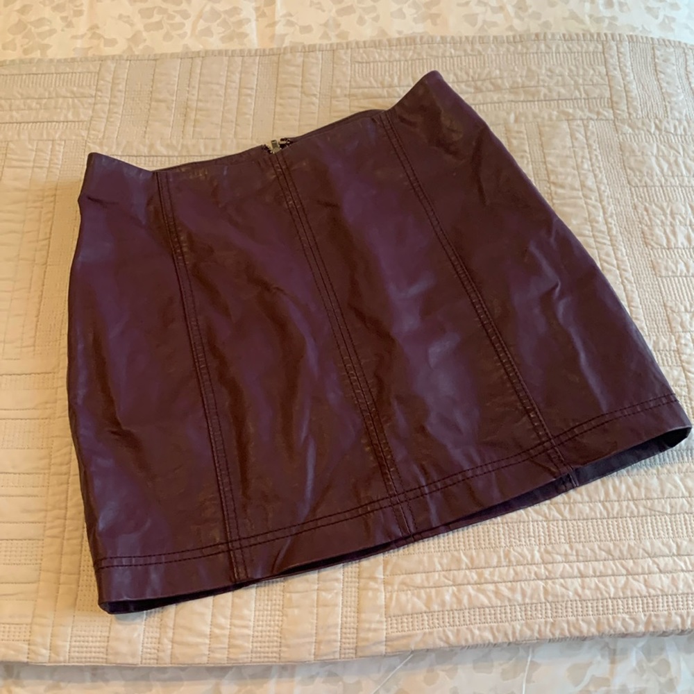 Free people burgundy mini skirt